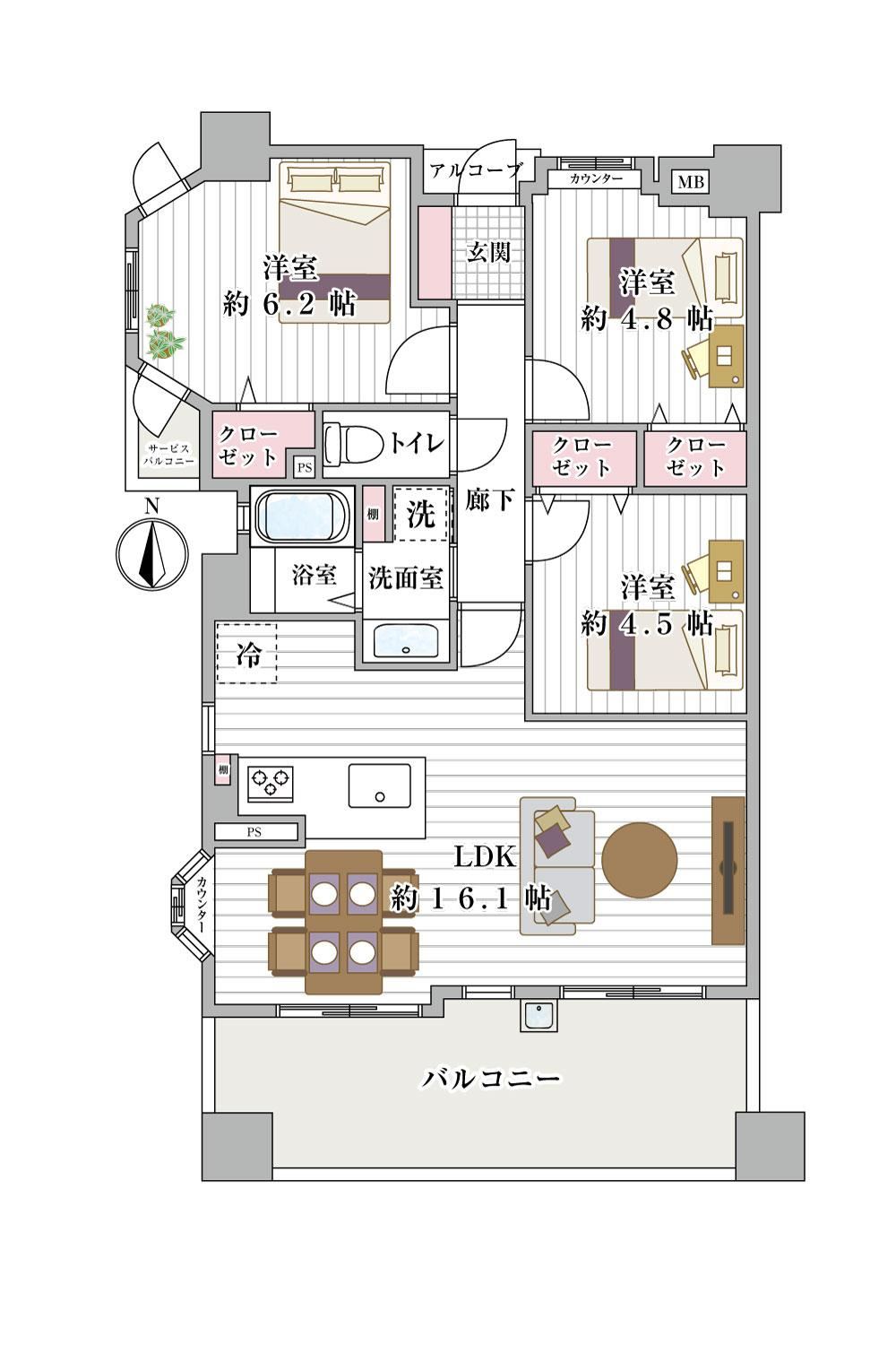 3LDK apartment in Ino Ward, Osaka - Photo 1