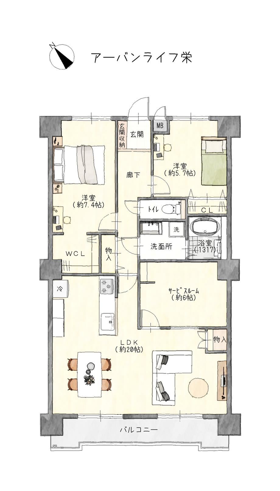3LDK apartment in Okazaki, Aichi - Photo 1