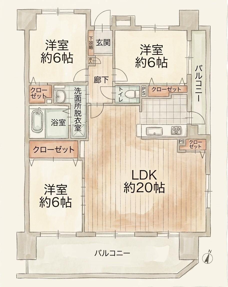 3LDK apartment in Moriyama Ward, Nagoya, Aichi - Photo 1