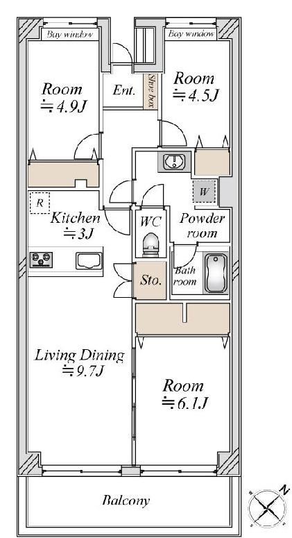 3LDK+S apartment in Chuo Ward, Chiba - Photo 1
