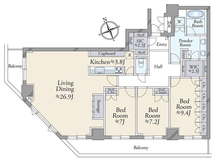 3LDK apartment in Chikusa Ward, Nagoya, Aichi - Photo 1