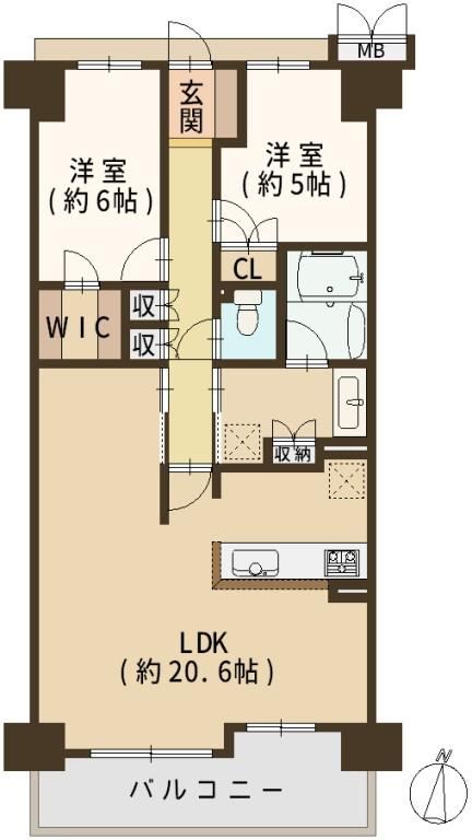 2LDK apartment in Matsubara, Osaka - Photo 1