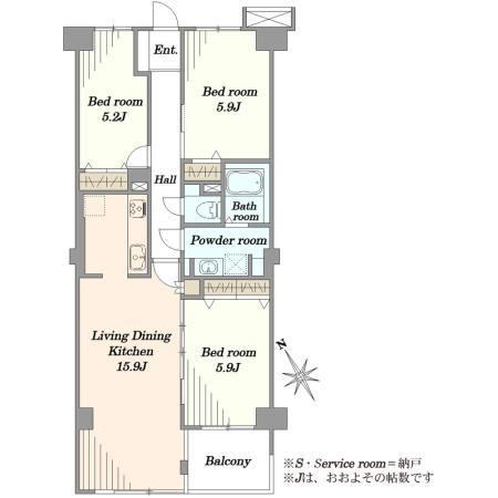 3LDK apartment in Chuo Ward, Chiba - Photo 1