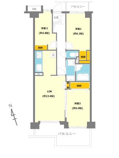 3LDK apartment in Funabashi, Chiba - Photo 1