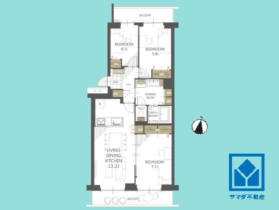 3LDK apartment in Nishinomiya, Hyogo - Photo 1