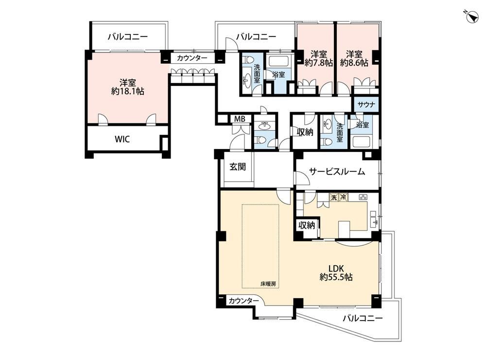 3LDK+S apartment in Minato Ward, Tokyo - Photo 1