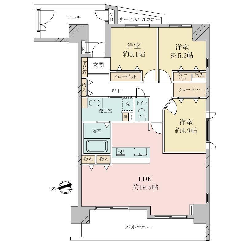 3LDK apartment in Tsurumi Ward, Osaka - Photo 1