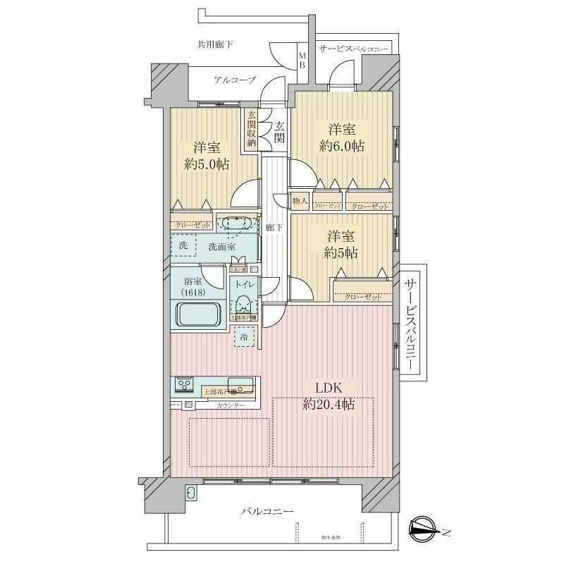 3LDK apartment in Nishi Ward, Sakai, Osaka - Photo 1