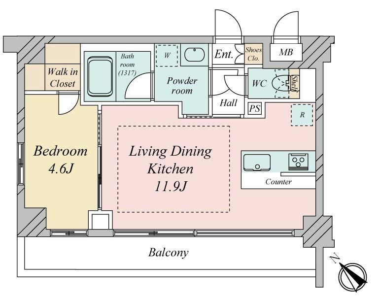 1LDK apartment in Kashiwa, Chiba - Photo 1
