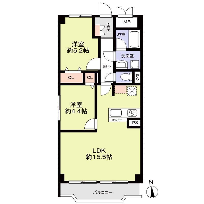 2LDK apartment in Higashi Ward, Nagoya, Aichi - Photo 1