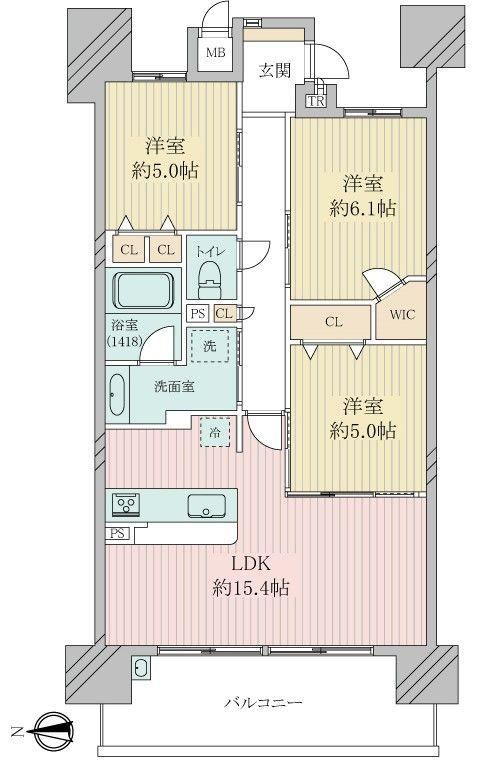 3LDK apartment in Higashinada Ward, Kobe, Hyogo - Photo 1
