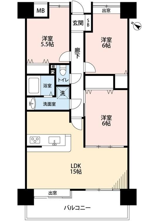 3LDK apartment in Saeki Ward, Hiroshima - Photo 1
