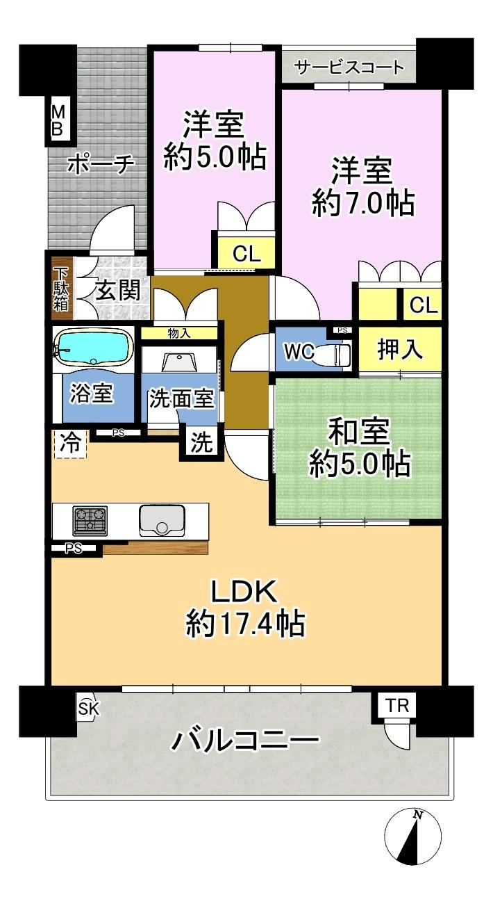 3LDK apartment in Higashinada Ward, Kobe, Hyogo - Photo 1
