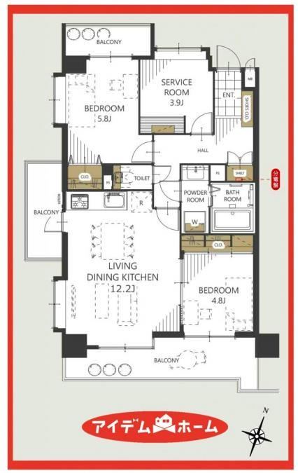 2LDK+S apartment in Minato Ward, Nagoya, Aichi - Photo 1