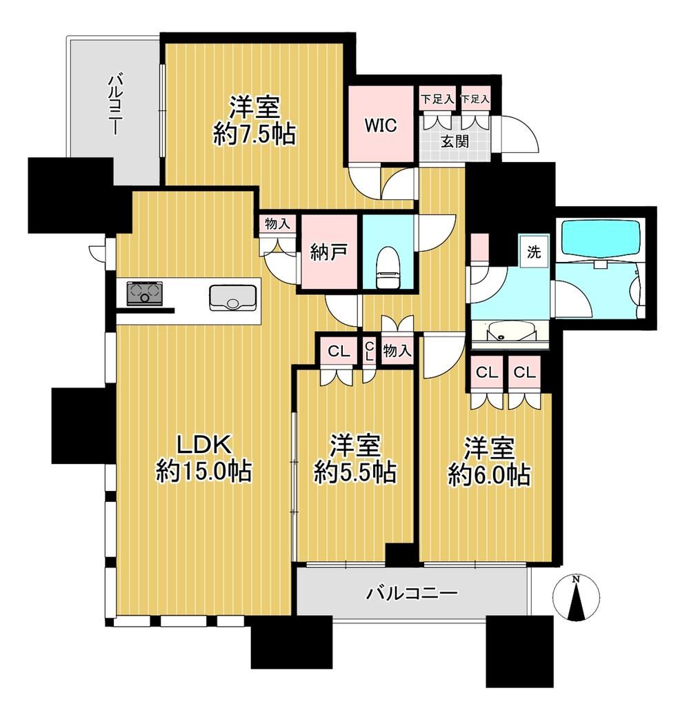 3LDK apartment in Chuo Ward, Osaka - Photo 1