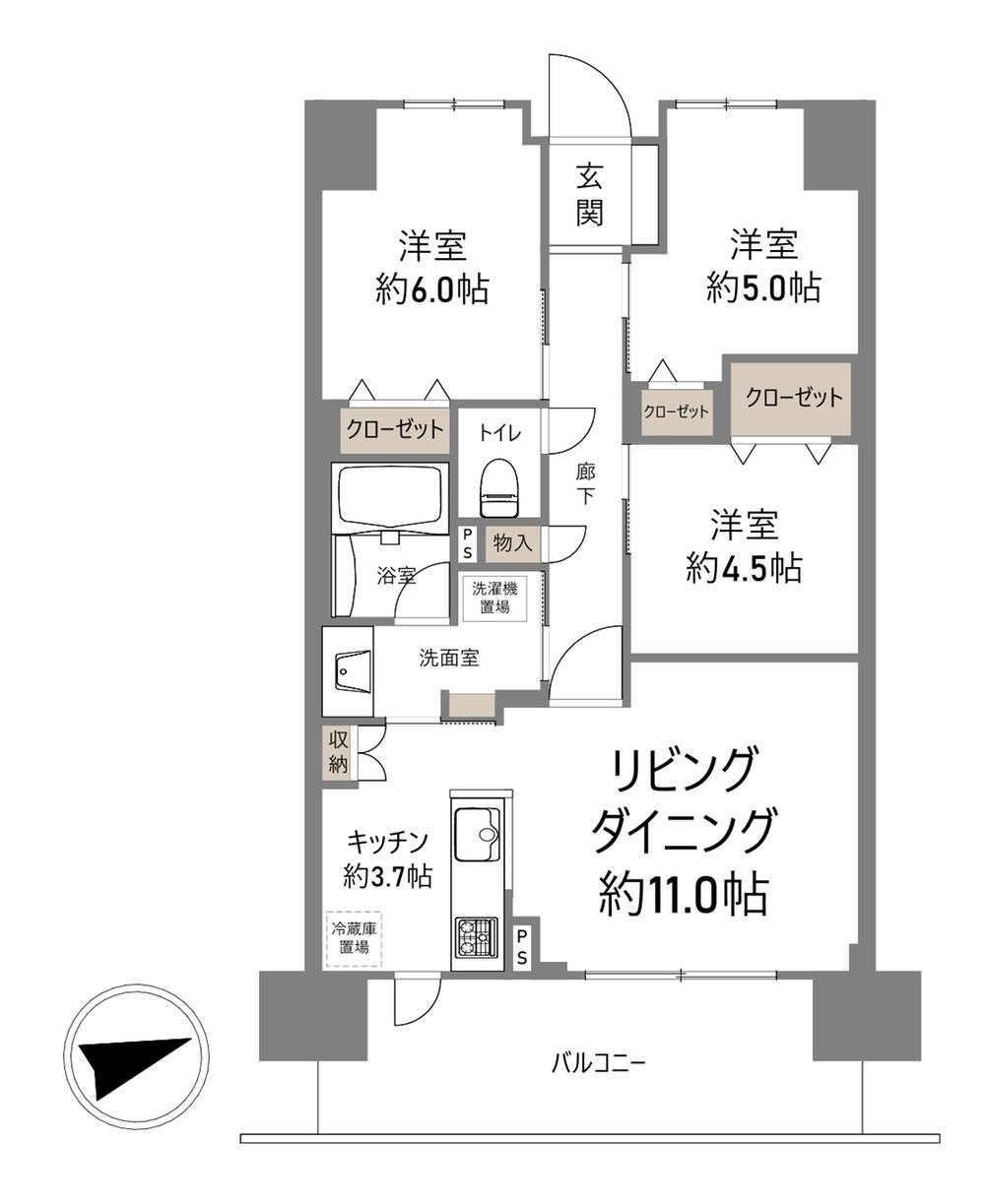 3LDK apartment in Sumiyoshi Ward, Osaka - Photo 1