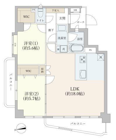 2LDK apartment in Shinagawa Ward, Tokyo - Photo 1