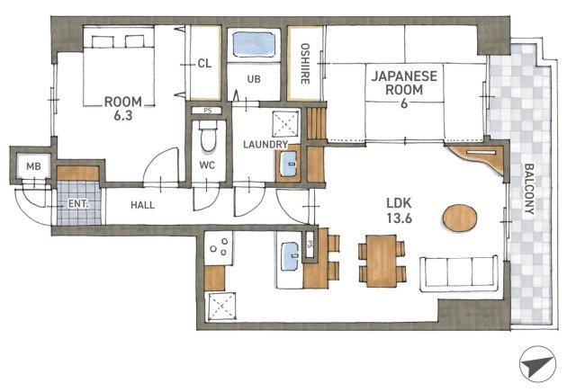 2LDK apartment in Otsu, Shiga - Photo 1