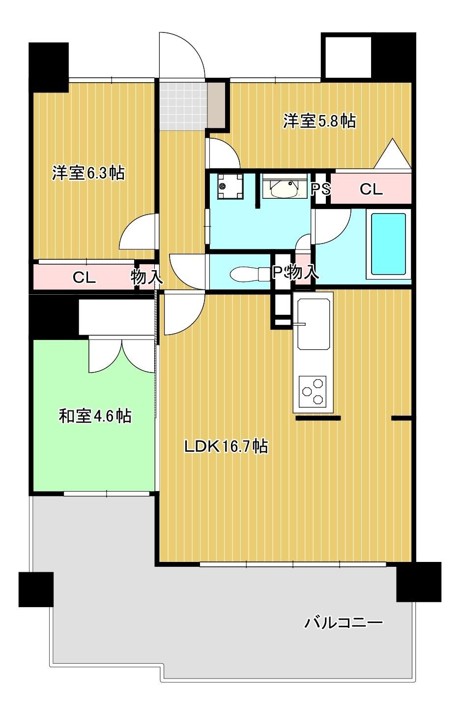 3LDK apartment in Yahatanishi Ward, Kitakyushu, Fukuoka - Photo 1