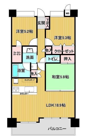 3LDK apartment in Moji Ward, Kitakyushu, Fukuoka - Photo 1