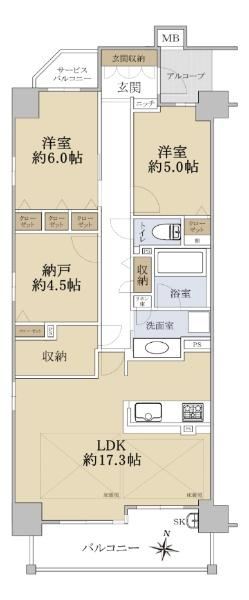 2LDK+S apartment in Akashi, Hyogo - Photo 1