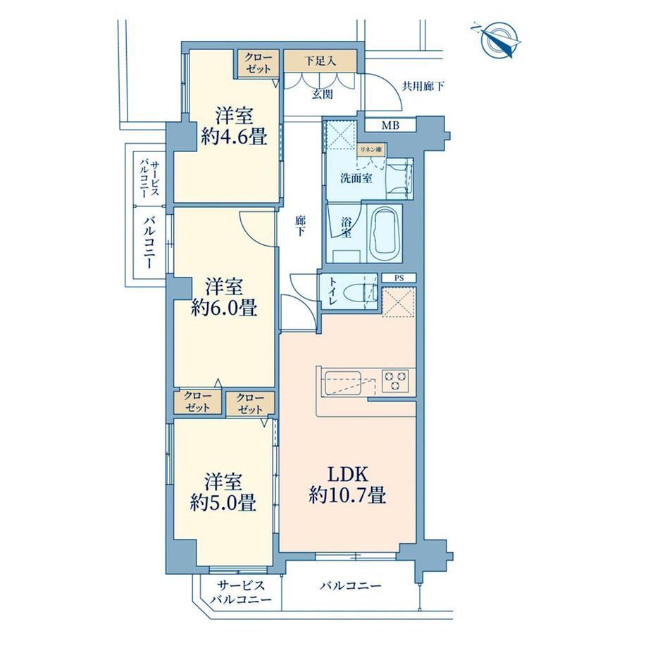 3LDK apartment in Shinagawa Ward, Tokyo - Photo 1
