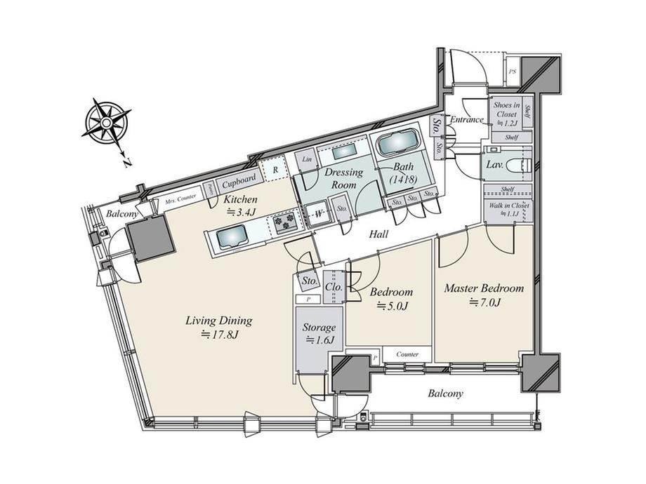2LDK apartment in Minato Ward, Tokyo - Photo 1