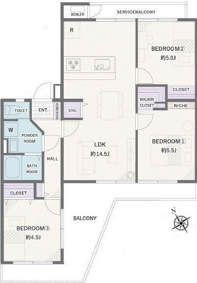 3LDK apartment in Hiratsuka, Kanagawa - Photo 1