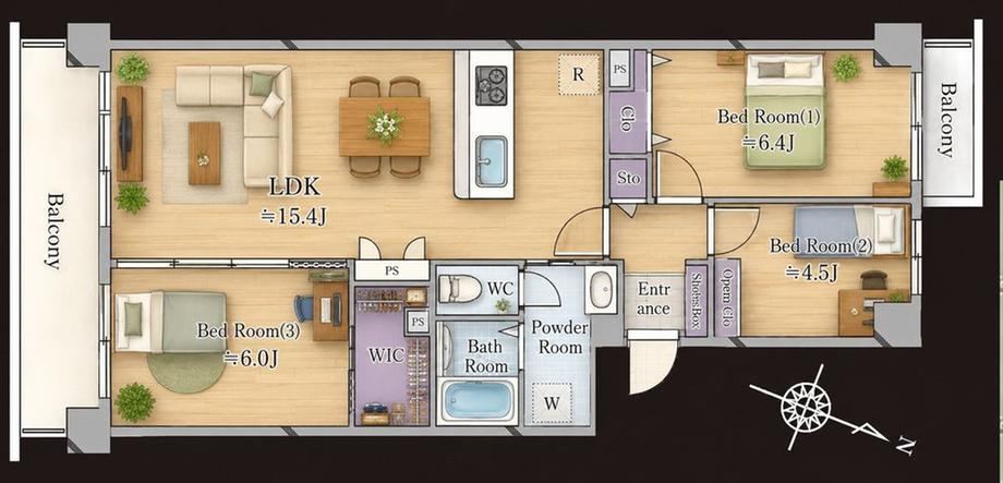 3LDK apartment in Nagareyama, Chiba - Photo 1