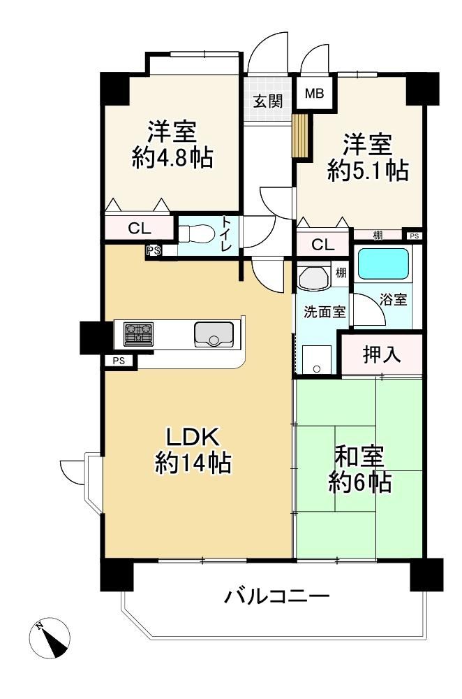 3LDK apartment in Higashi Ward, Fukuoka - Photo 1