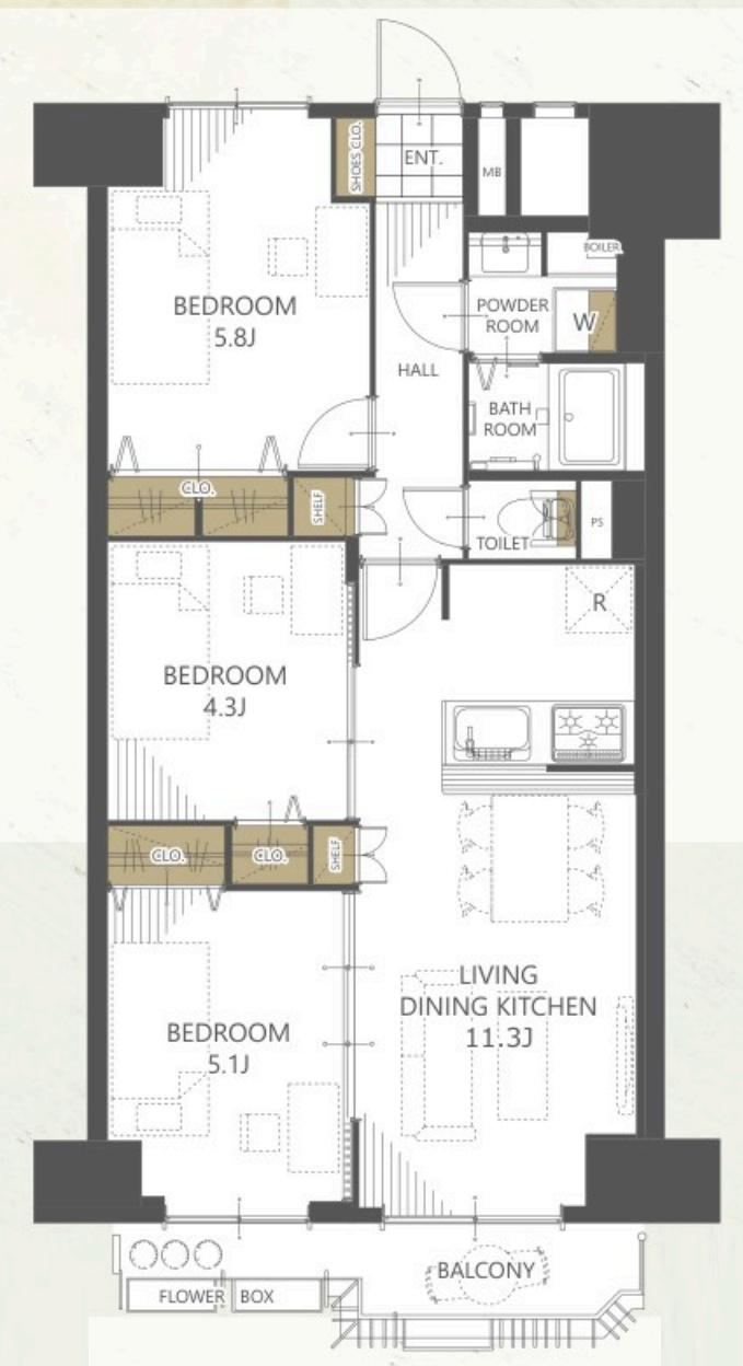 3LDK apartment in Nerima Ward, Tokyo - Photo 1