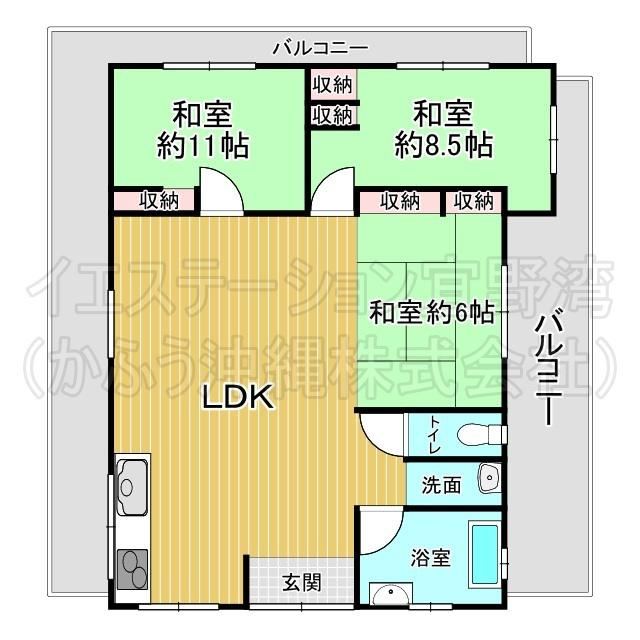 3LDK apartment in Ginowan, Okinawa - Photo 1