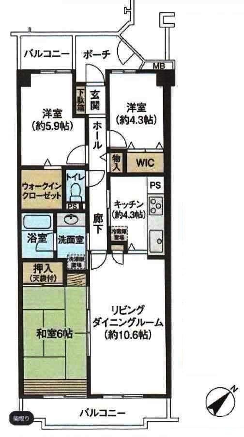 3LDK apartment in Tsurugashima, Saitama - Photo 1