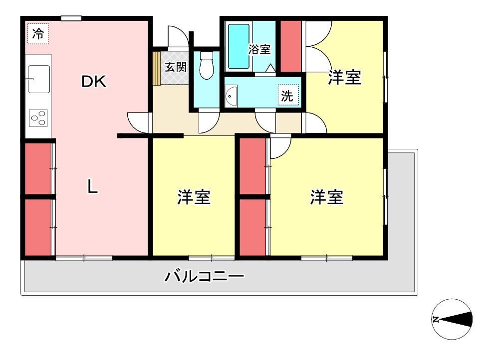 3LDK apartment in Yahatanishi Ward, Kitakyushu, Fukuoka - Photo 1