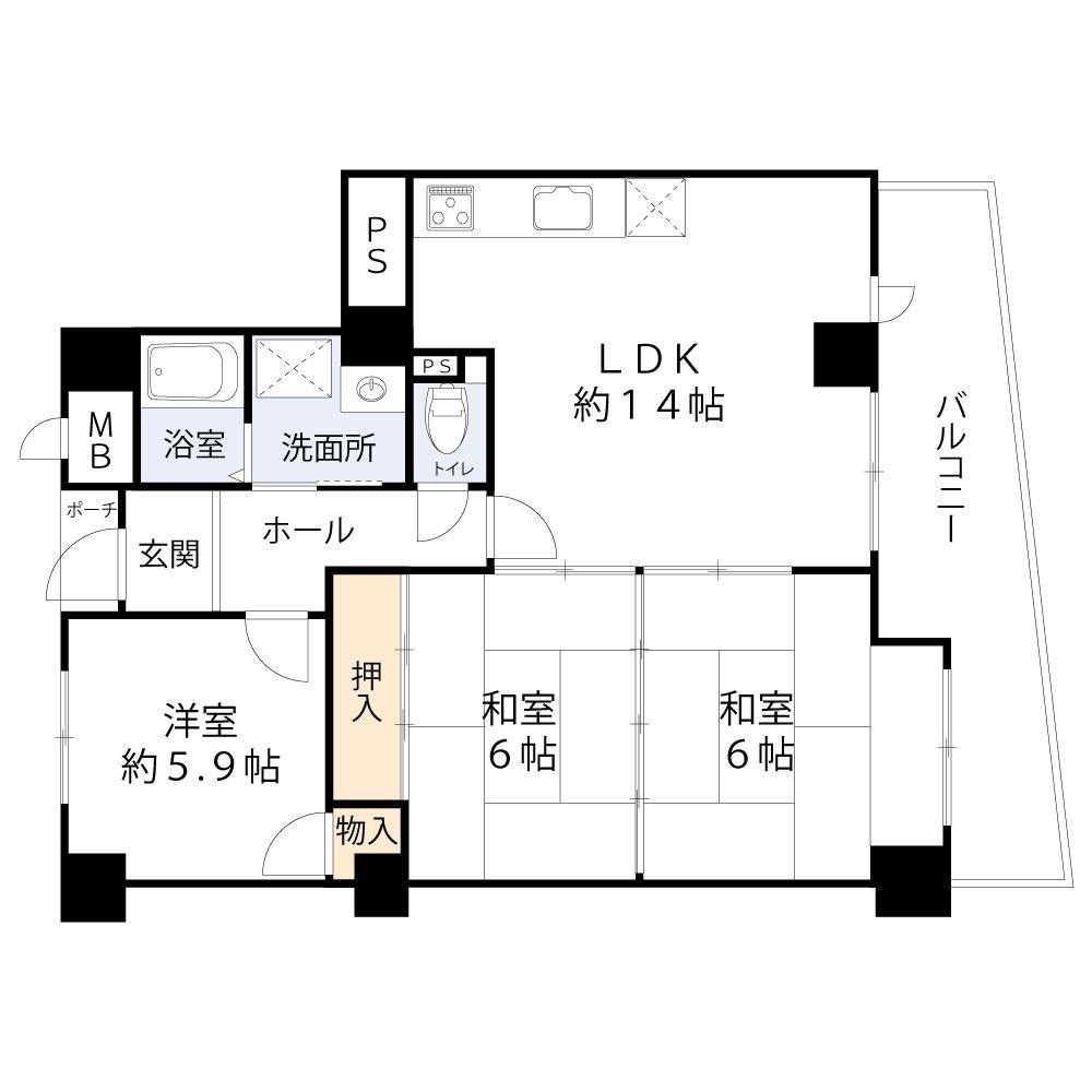 2LDK+S apartment in Yamatotakada, Nara - Photo 1