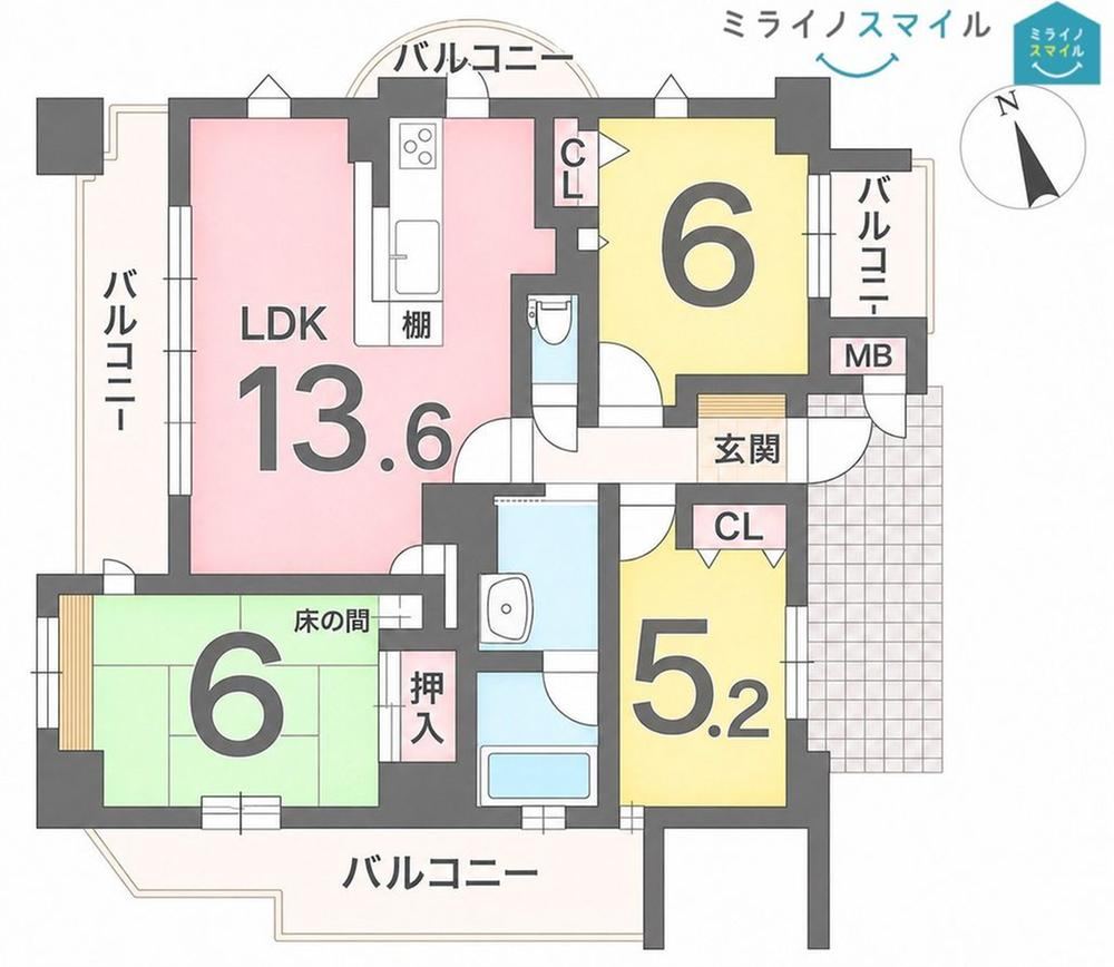 3LDK apartment in Kita Ward, Nagoya, Aichi - Photo 1