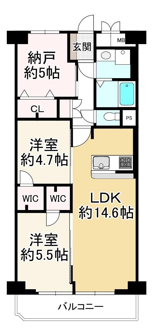 2LDK+S apartment in Sakai Ward, Sakai, Osaka - Photo 1