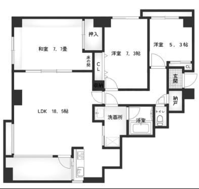 3LDK+S apartment in Hodogaya Ward, Yokohama, Kanagawa - Photo 1