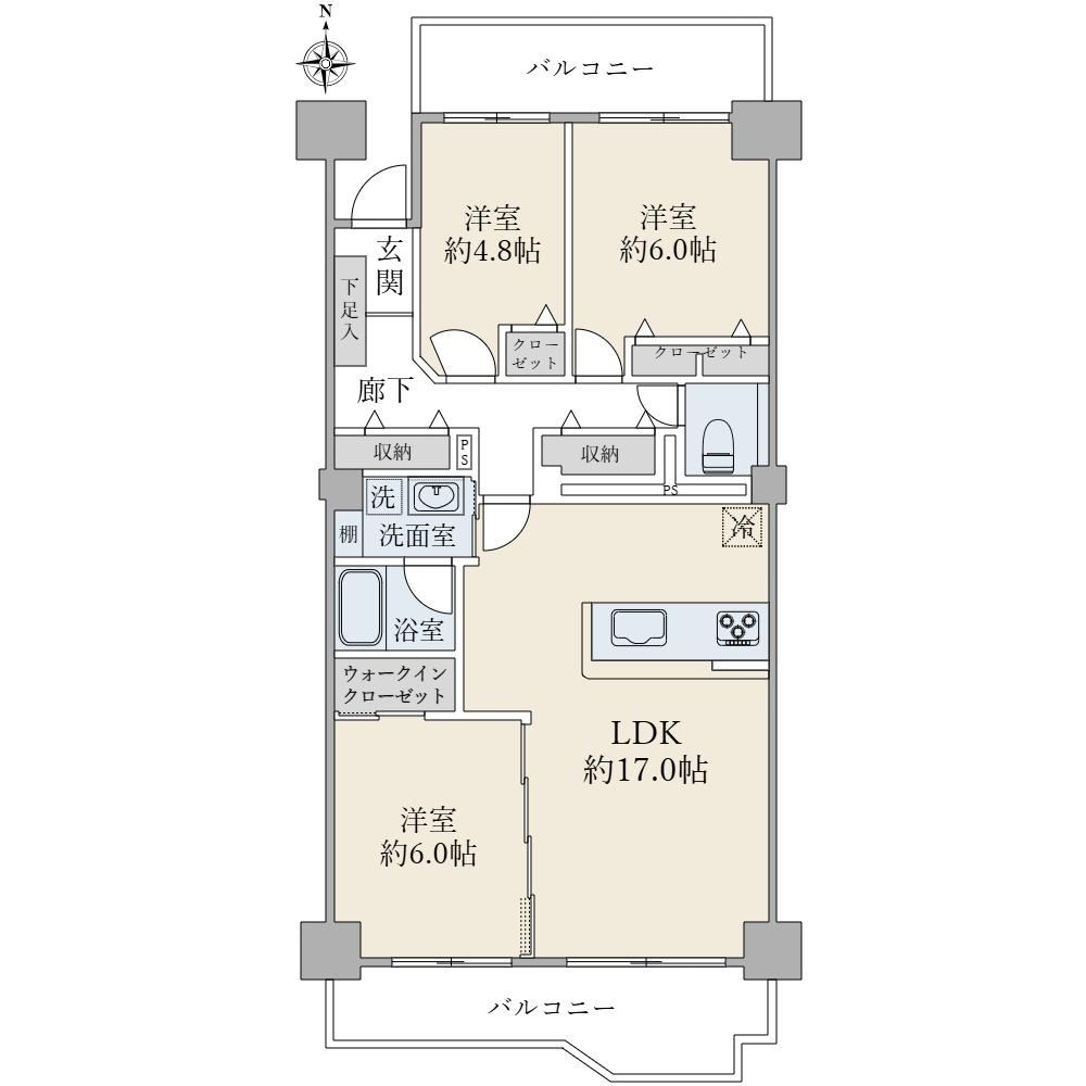 3LDK apartment in Takatsu Ward, Kawasaki, Kanagawa - Photo 1