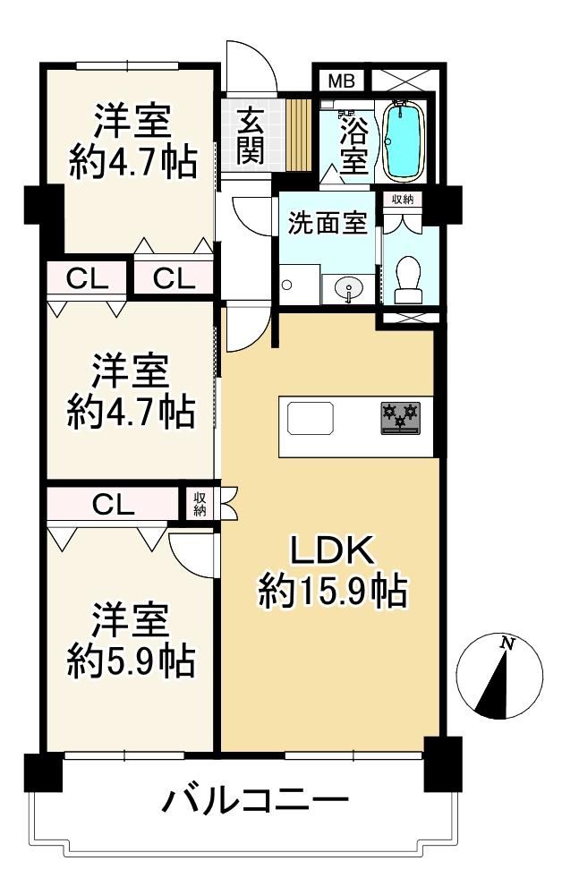 3LDK apartment in Nishi Ward, Fukuoka - Photo 1