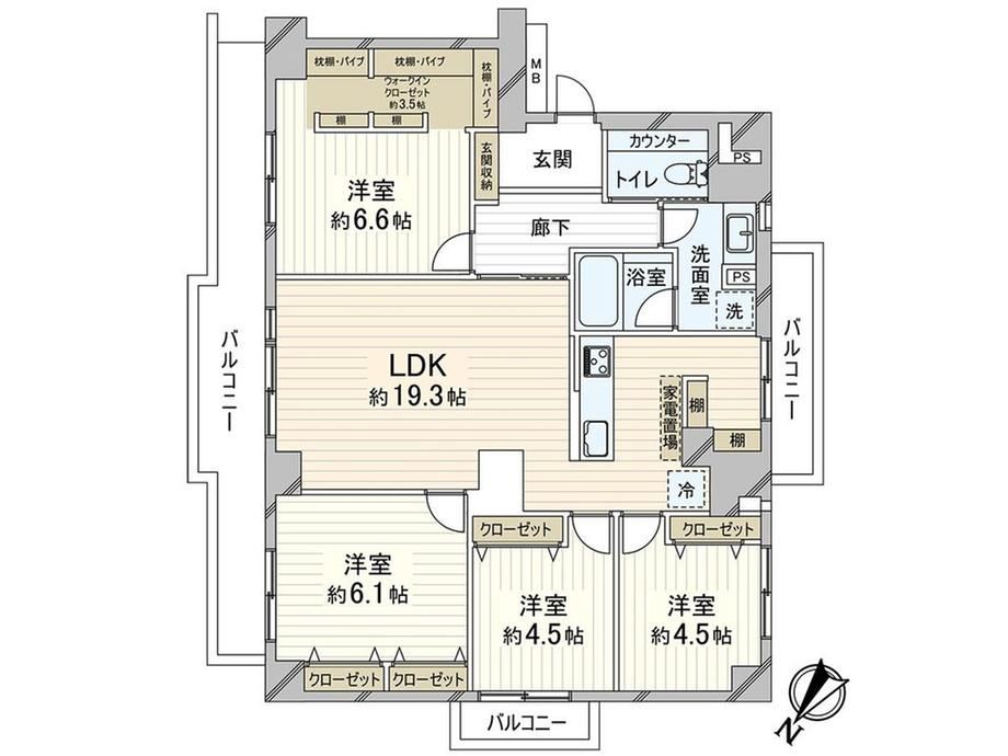 4LDK apartment in Higashinada Ward, Kobe, Hyogo - Photo 1
