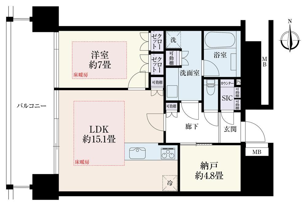 1LDK+S apartment in Nishi Ward, Yokohama, Kanagawa - Photo 1