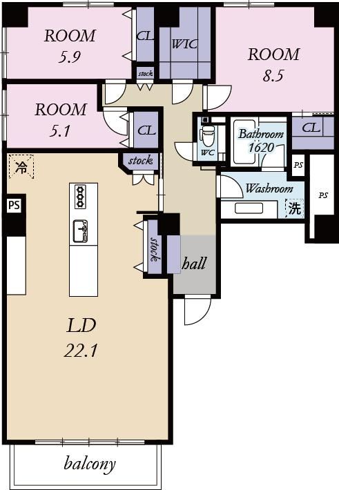 3LDK apartment in Chiyoda Ward, Tokyo - Photo 1