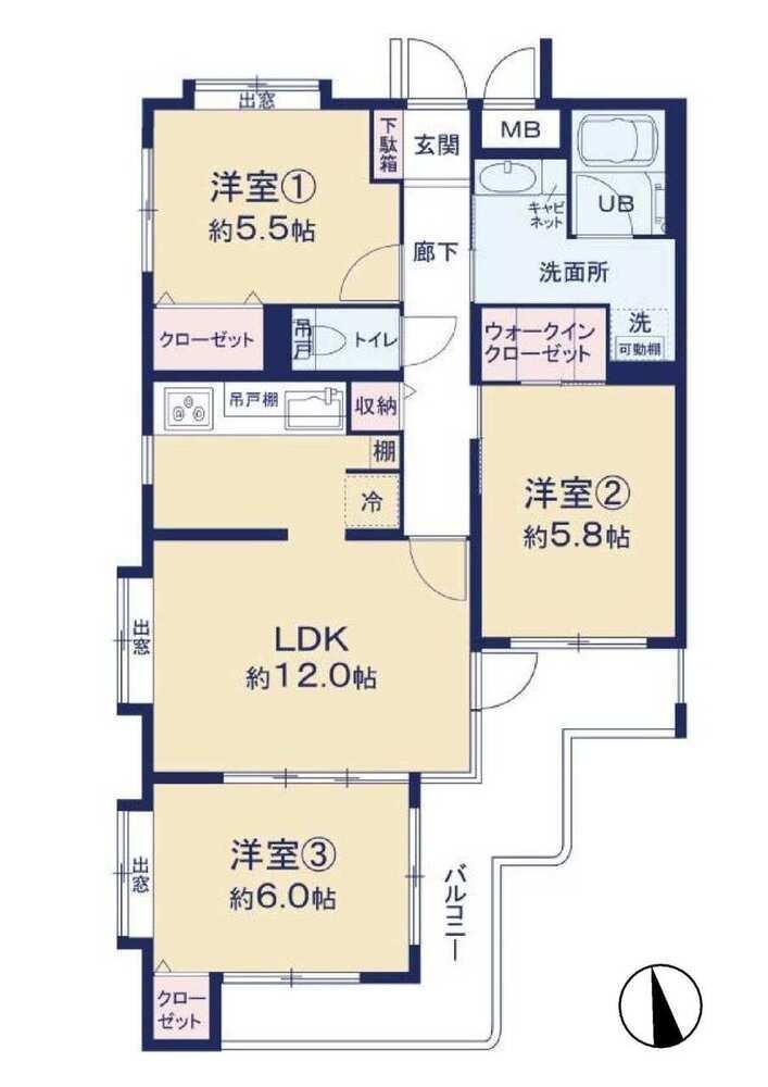3LDK apartment in Matsudo, Chiba - Photo 1
