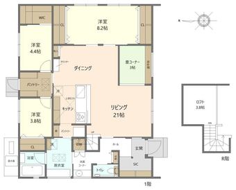 3LDK+S house in Miyama