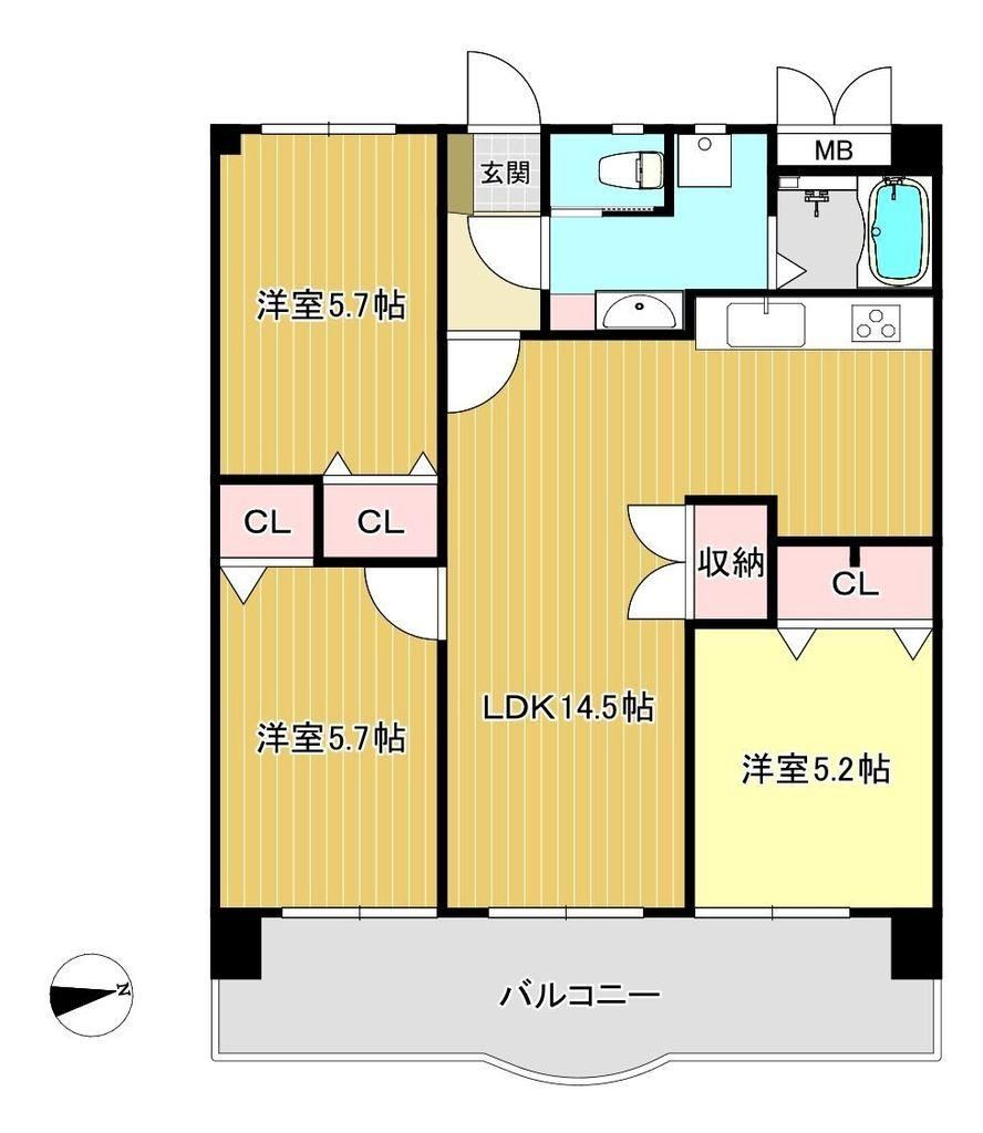 3LDK apartment in Kurume, Fukuoka - Photo 1