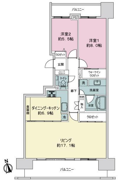 2LDK apartment in Shiroishi Ward, Sapporo, Hokkaido - Photo 1