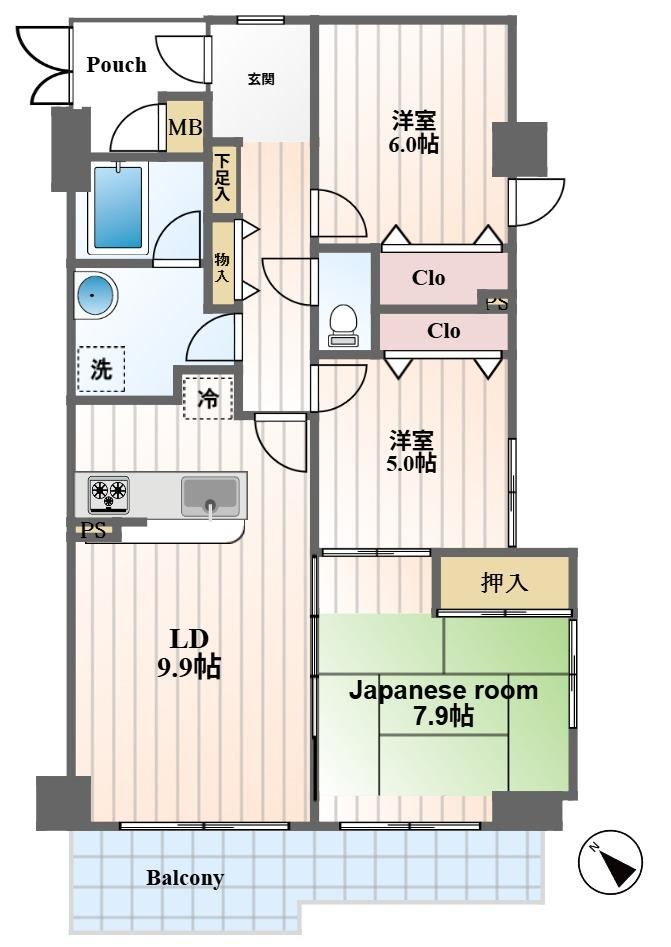 3LDK apartment in Tsurumi Ward, Yokohama, Kanagawa - Photo 1