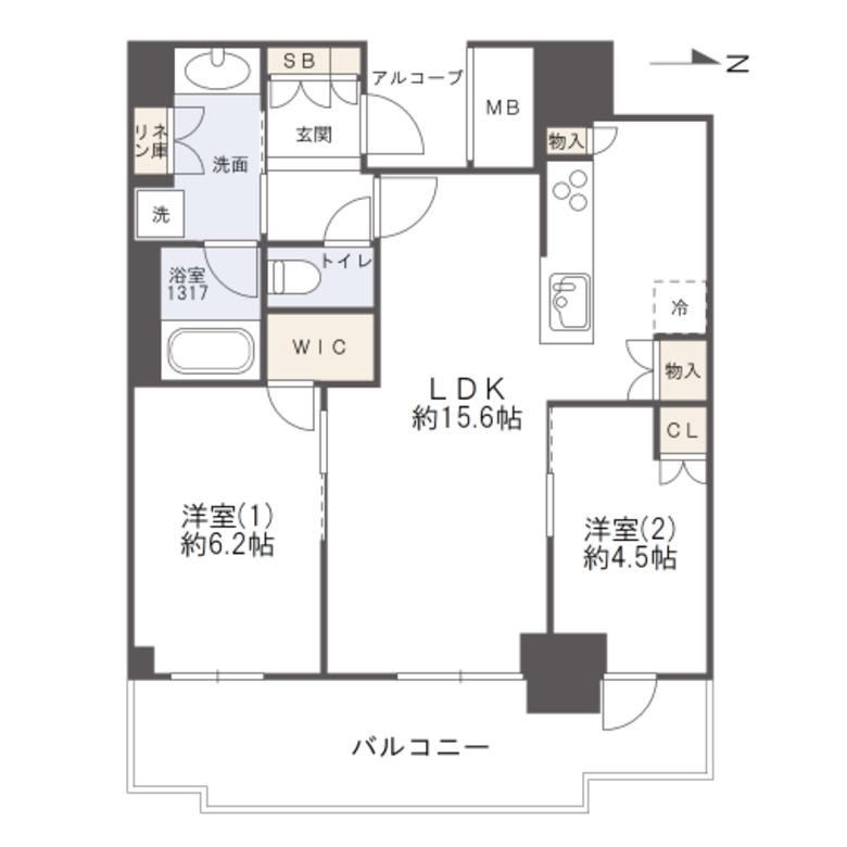 2LDK apartment in Nishi Ward, Osaka - Photo 1