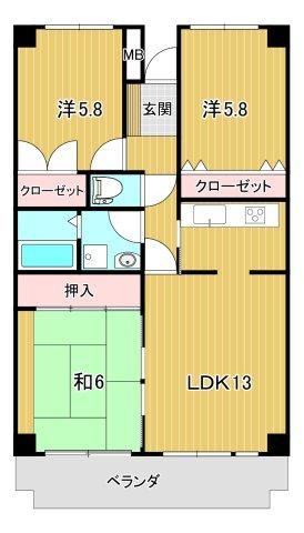 3LDK apartment in Kochi, Kochi - Photo 1